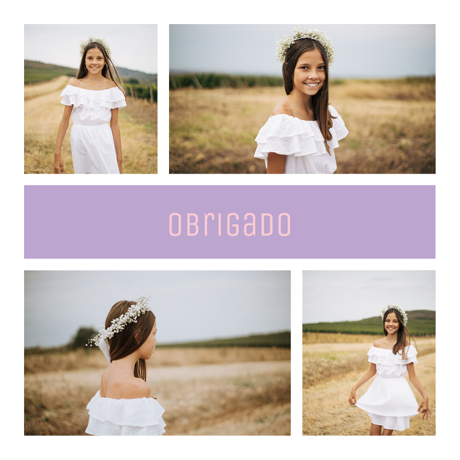 Cartões de agradecimento — Bloco de nome lilás