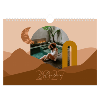 Calendário A4 horizontal — Montanhas neutras [capa]