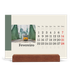 Calendário de mesa com suporte em madeira - horizontal  — Vistas do mundo [Fevereiro]