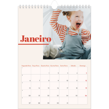 Calendário fotográfico A4 — Nostalgia dos anos 90