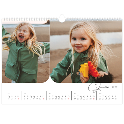 Calendário A3 Horizontal — Instantâneos e escrita [Janeiro]