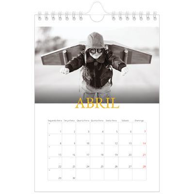 Calendário A5 — Estilo Heritage [Abril]