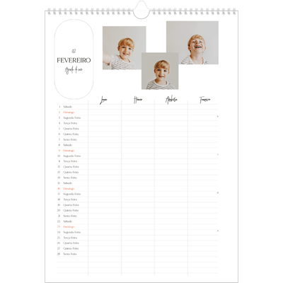 Agenda familiar A3 — Planificador de planos - Família de 4 [Fevereiro]