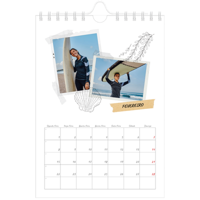 Calendário A5 — Estilo de álbum de recortes [Fevereiro]