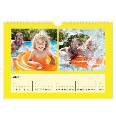 Calendário A4 horizontal — Brilhante e arrojado [Abril]