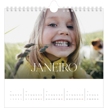 Calendário fotográfico quadrado — Doze meses grandes