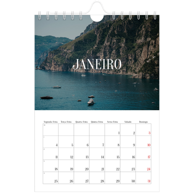 Calendário A5 — Escapadinha infinita [Janeiro]