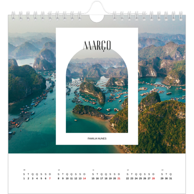 Calendário quadrado — O arco aberto [Março]