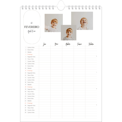 Agenda familiar A4 — Planificador de planos - Família de 5 [Fevereiro]