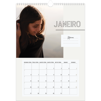 Calendário fotográfico A3 — Nota para si próprio