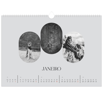 Calendário fotográfico horizontal A3 — A estrada aberta