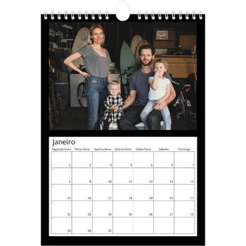 Calendário fotográfico A4 — Margem preta