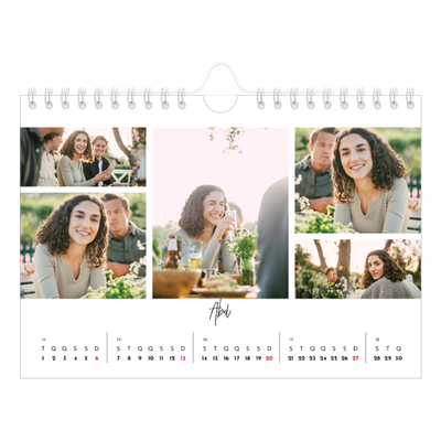 Calendário A5 horizontal — Arranjos fotográficos [Abril]