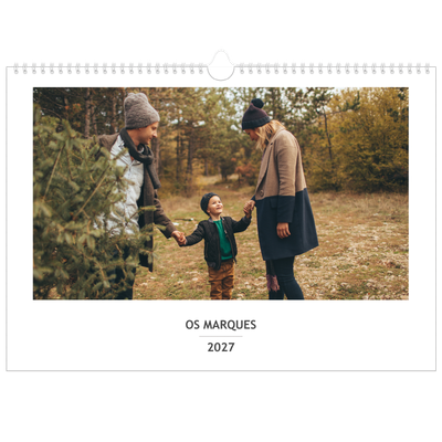 Calendário de família horizontal A3 — Planeador simples - Familia de 5 [capa]