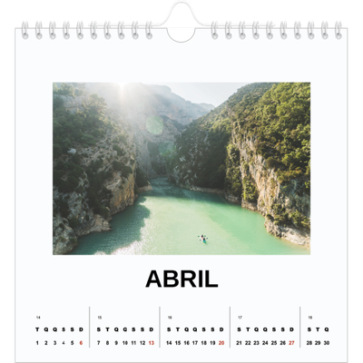 Calendário quadrado — Fotografia simples [Abril]