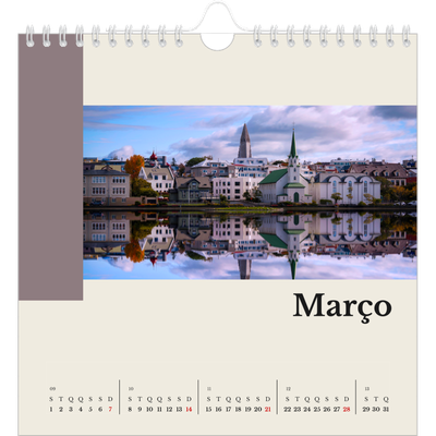 Calendário quadrado — Vistas do mundo [Março]