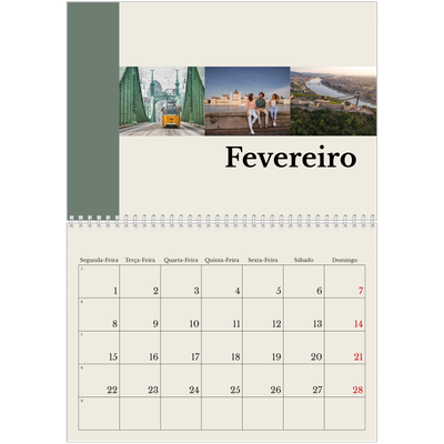 Calendário A4 duplo — Vistas do mundo [Fevereiro]