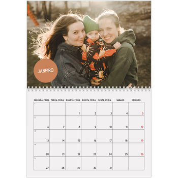 Calendário fotográfico duplo A4 — Autocolante de fotografia