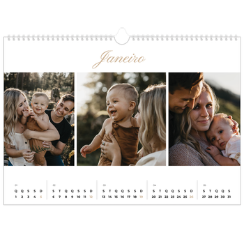 Calendário fotográfico horizontal A3 — Caixas de tiras fotográficas