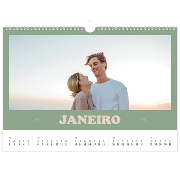 Calendário fotográfico horizontal A3 — Molduras retro