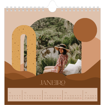 Calendário fotográfico quadrado — Montanhas neutras