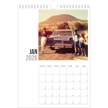 Calendário fotográfico A4 — Texto abreviado