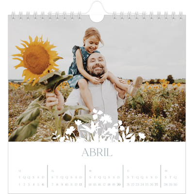 Calendário quadrado — Motivo floral [Abril]