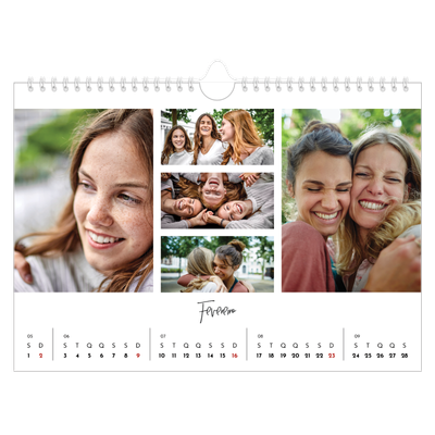 Calendário A4 horizontal — Arranjos fotográficos [Fevereiro]