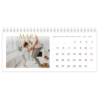 Calendários de mesa — Texto dourado grande [capa]