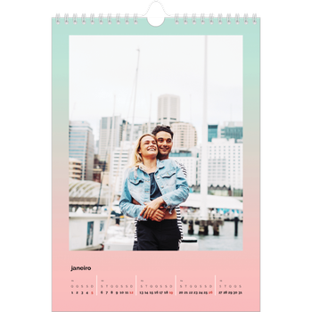 Calendário fotográfico A4 — Tons pastel