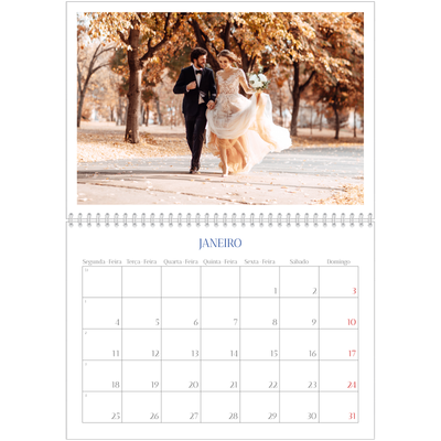 Calendário A4 duplo — Clássico cobalto [Janeiro]