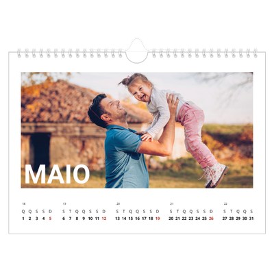 Calendário A4 horizontal — Mês grande [capa]