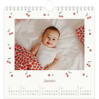 Calendário fotográfico quadrado — Felicidade de cereja