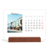 Calendário de mesa com suporte em madeira - horizontal  — O meu diário de viagem [Março]