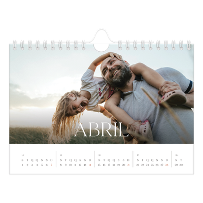 Calendário A5 horizontal — Doze meses grandes [Abril]