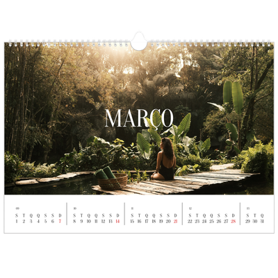 Calendário A3 Horizontal — Escapadinha infinita [Março]