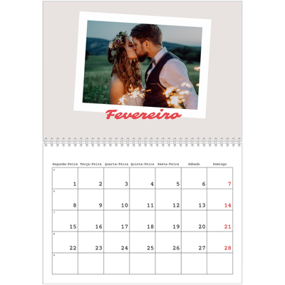 Calendário A4 duplo — Assinado a carmim [Fevereiro]