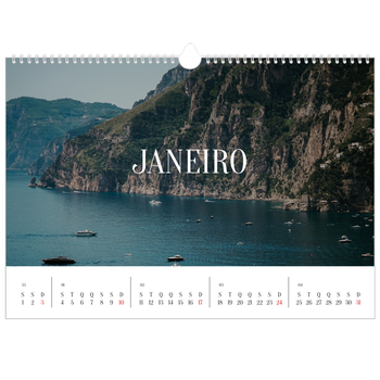 Calendário fotográfico horizontal A3 — Escapadinha infinita