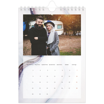 Calendário A5 — Papel marmoreado