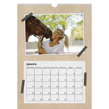 Calendário fotográfico A3 — Fita adesiva para trabalhos manuais