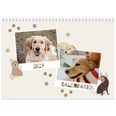 Calendário A4 duplo — Cãozinho brincalhão [capa]