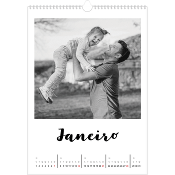 Calendário fotográfico A3 — Escrito à mão