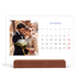 Calendário de mesa com suporte em madeira - horizontal  — Clássico cobalto [Fevereiro]