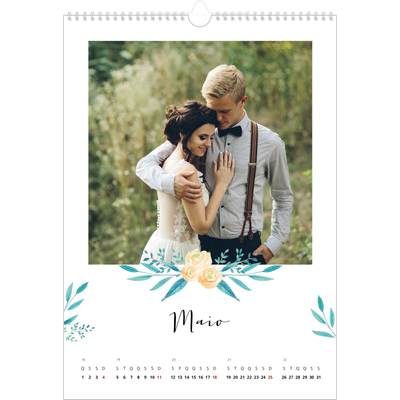 Calendário A3 — Ilustrações de flores [capa]