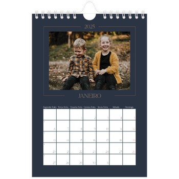 Calendário A5 — Azul da Prússia
