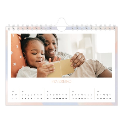 Calendário A5 horizontal — Efeito de pincel [Fevereiro]