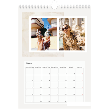 Calendário fotográfico A4 — Tons mudos